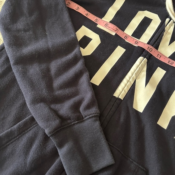 EUC rare 2011 Victoria's Secret Pink Navy zip up hoodie sz S. “LOVE PINK” “86” - Picture 7 of 9